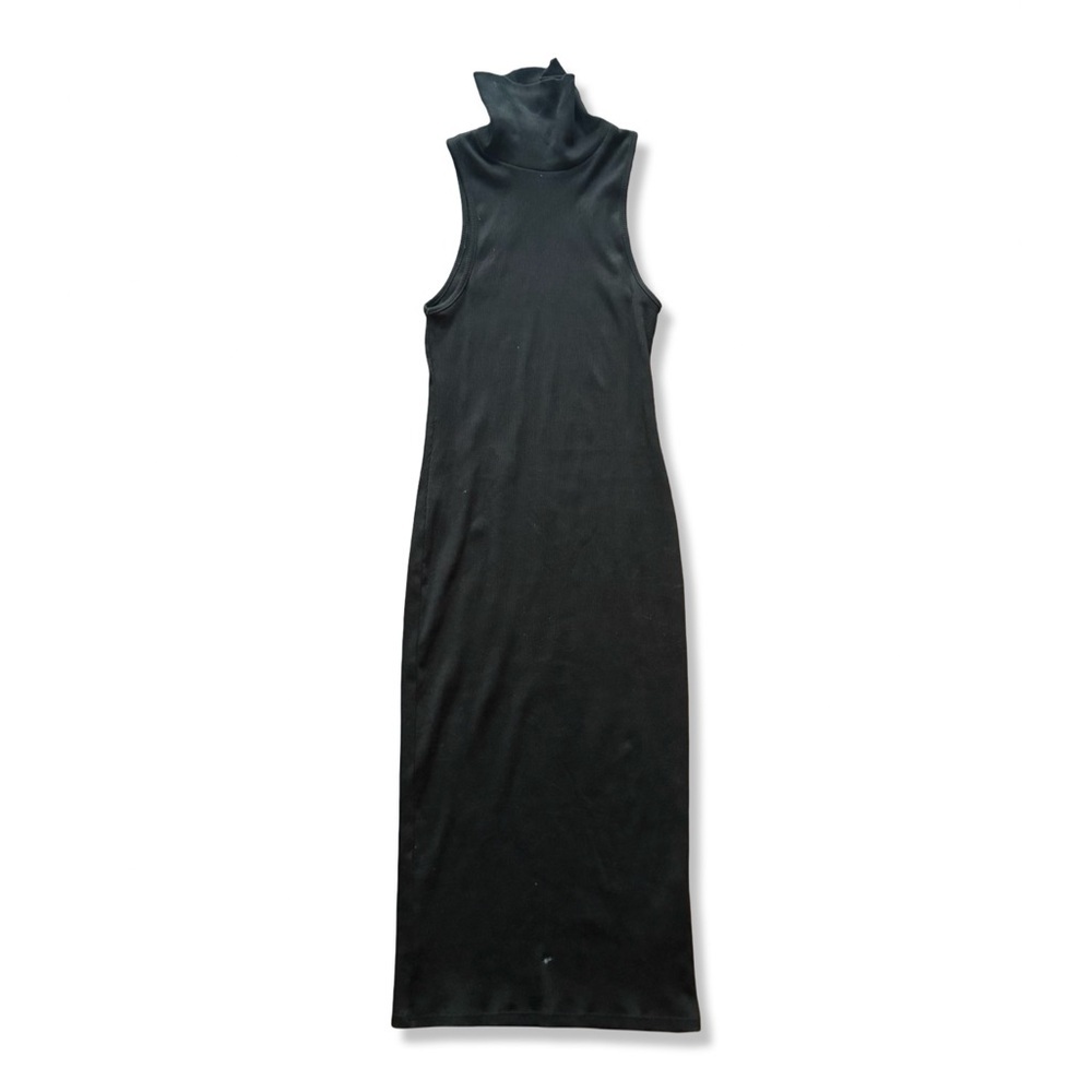ZARA Ribbed Sleeveless Turtleneck Midi Dress in Black | Small | NWOT - Picture 3 of 5
